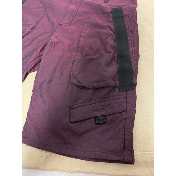 Alexander Wang Shorts Mens 32 Burgundy Black Utility Cargo Mesh Lined Zip Fly - Picture 4 of 15